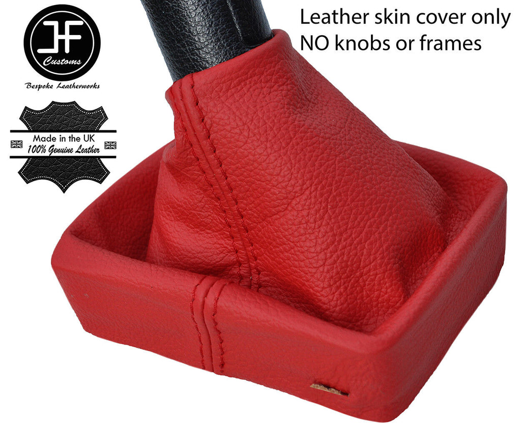 RED TOP GRAIN REAL LEATHER MANUAL GEAR GAITER FITS VW POLO 9N 9N2 2002-2009