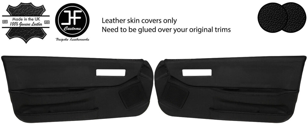 BLACK BLACK 2 TONE 2X FULL DOOR CARD REAL LEATHER COVERS FOR HONDA CRX 88-91 JDM