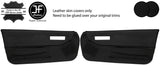 BLACK BLACK 2 TONE 2X FULL DOOR CARD REAL LEATHER COVERS FOR HONDA CRX 88-91 JDM
