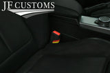BLACK STITCH GERMAN STRIPES 2X SEAT BELT LONG COVERS FOR AUDI Q2 2016-2022