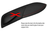RED STITCH DASH HOOD SURROUND LEATHER COVER FITS FORD FOCUS RS ST MK3 05-11