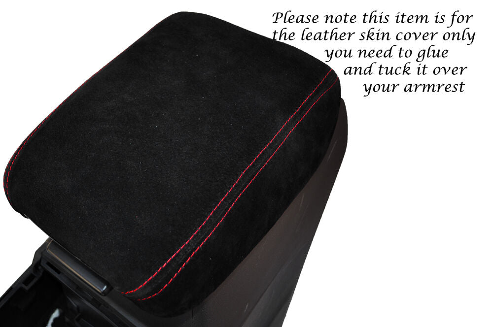 RED STITCH SUEDE ARMREST COVER FITS HONDA CIVIC SE SE-T ES ES-T EX GT 2012+