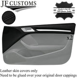 BLACK STITCH LEATHER 2X TOP DOOR CAPPINGS COVERS FOR AUDI A3 8V 13-20 3DR