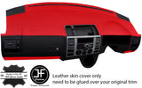 BLACK & RED DASH DASHBOARD REAL LEATHER COVER FOR VW T5 TRANSPORTER CARAVELLE