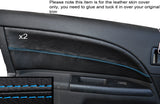 BLUE STITCH 2X FRONT DOOR CARD TRIM SKIN COVERS FITS FORD MONDEO MK3 2001-2007