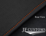 ORANGE DIAMOND STITCH VINYL 2X TAILORED FLOOR CARPET FOR SMART FORTWO 453 14-21