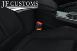 BLACK STITCH GERMAN STRIPE 2X SEAT BELT LONG COVERS FOR VW T6 TRANSPORTER