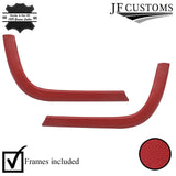 DARK RED LEATHER SET OF DASHBOARD AIR VENT TRIMS FOR PEUGEOT 207 2006-2013
