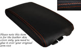 ORANGE STITCHING LEATHER ARMREST SKIN COVER FITS PEUGEOT 407 2004-2010