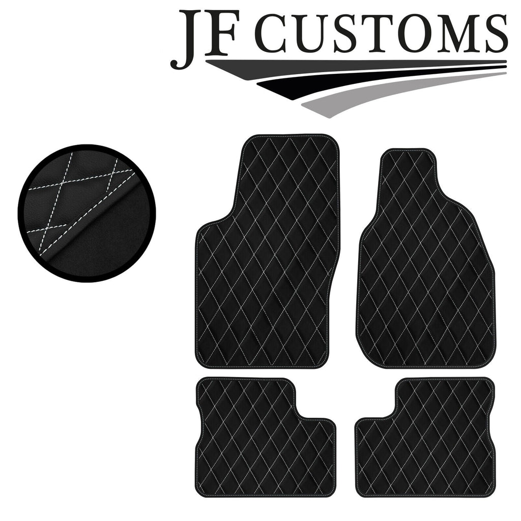 WHITE DIAMOND STITCH VINYL 4XTAILORED FLOOR CARPETS FITS VAUXHALL CALIBRA 89-97