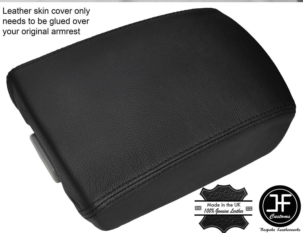 BLACK STITCHING REAL LEATHER ARMREST LID COVER FITS HYUNDAI SONATA 2006-2010