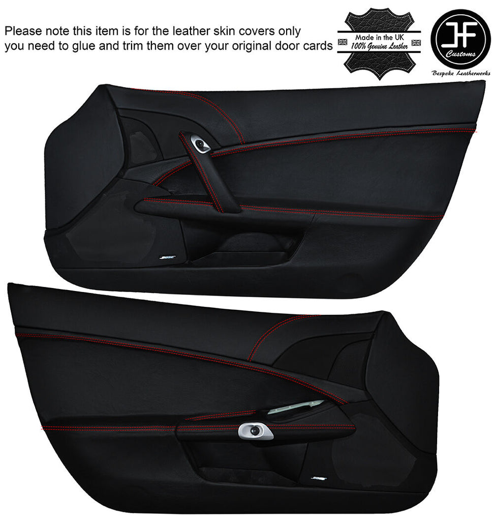 RED STITCH FOR CHEVROLET CORVETTE C6 2005-13 CUSTOM LEATHER DOOR PANEL COVERS