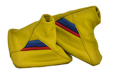 FITS BMW E30 E32 E34 E36 E46 Z3 E39 TRI STRIPES LEATHER YELLOW CUSTOM NEW