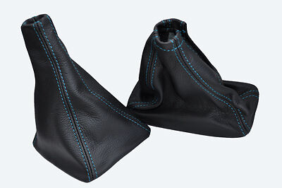 blue stitch FITS NISSAN LAUREL C34 LEATHER SHIFT BOOT & E BRAKE BOOT CUSTOM NEW