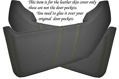 YELLOW STITCH FITS VW T4 TRANSPORTER CARAVELLE 90-03 2X DOOR POCKETS COVERS