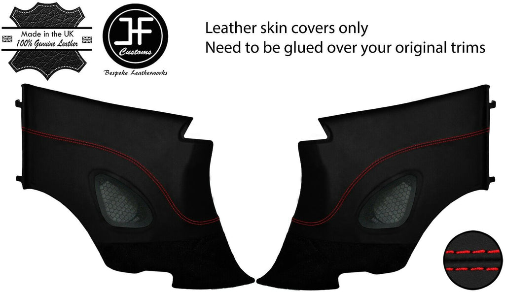RED STITCH 2X REAR QUARTER TRIM NAPPA COVER FOR PORSCHE CARRERA 997 CABRIO