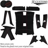 RED STITCH LEATHER & SUEDE COVERS FOR BMW E90 05-12 SALOON TOP RECOVERY KIT