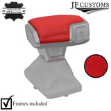 RED LEATHER AUTO TOP KNOB COVER + PLASTIC FRAME FOR AUDI A7 18-22 CUSTOM NEW