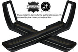 YELLOW STITCH 2X FRONT DOOR ARMREST LEATHER COVERS FITS FORD MUSTANG 1987-1993