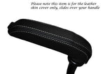 WHITE STITCH FITS PEUGEOT RCZ 2010+ CURVED HANDBRAKE HANDLE LEATHER SKIN COVER