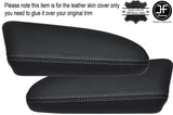 WHITE STITCH 2X FRONT DOOR ARMREST LEATHER COVERS FITS VOLVO XC90 2002-2014