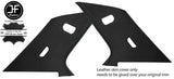 BLACK STITCH 2X REAR C  PILLAR LEATHER COVERS FITS BMW E23 7 SERIES 1977-1986