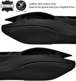 BLACK STITCH 2X KNEE PAD LEATHER COVERS FITS PORSCHE CARRERA 996 97-04 STYLE 2