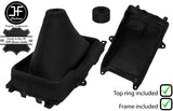 BLACK STITCH LEATHER GEAR GAITER+PLASTIC FRAME+TOP RING FITS MAZDA 6 2002-2007