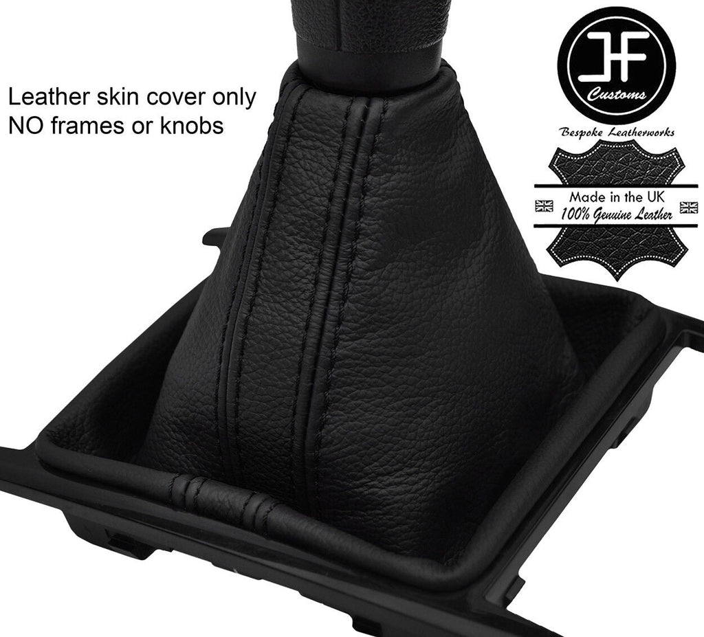 BLACK & BLACK STRIPE MANUAL TOP GRAIN LEATHER GEAR GAITER FITS VW AMAROK 10-18