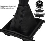 BLACK & BLACK STRIPE MANUAL TOP GRAIN LEATHER GEAR GAITER FITS VW AMAROK 10-18