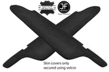 BLACK STITCH 2X LUXE SUEDE SUN VISOR COVERS FOR  T4 TRANSPORTER CARAVELLE 90-03