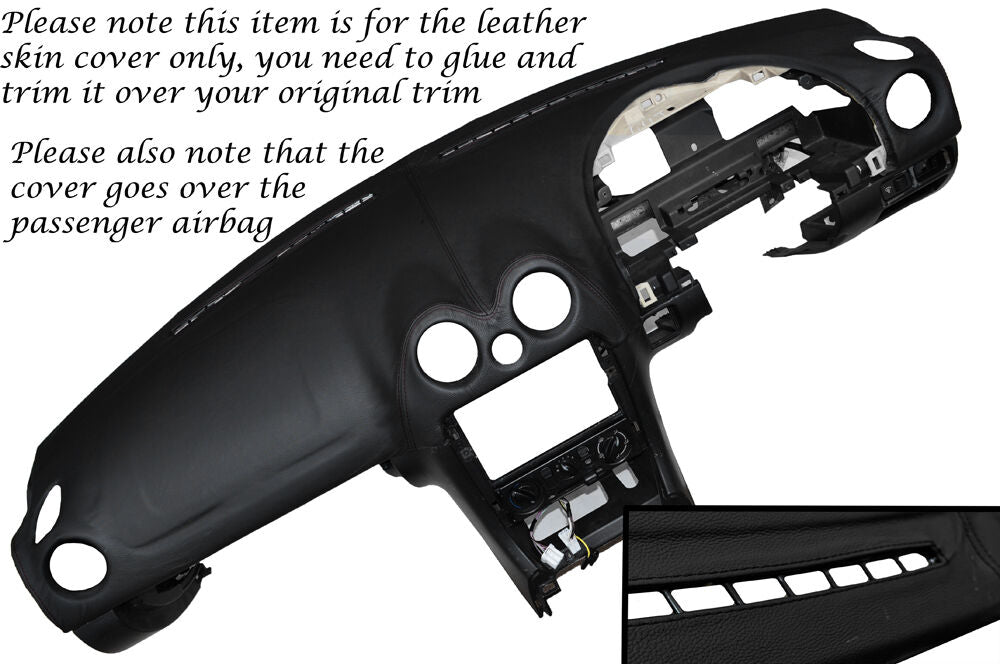 BLACK STITCH TOP DASH DASHBOARD SKIN COVER FITS MAZDA MX5 MK2/2.5 MIATA 98-05