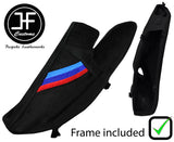 BLACK STITCH TRI STRIPE SUEDE HANDBRAKE +PLASTIC FRAME FOR BMW F30 F31 12-16