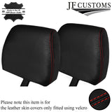 RED STICH 2X FRONT HEADREST SKIN COVERS FITS LAND ROVER DEFENDER 90 110 83-06
