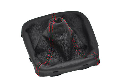 RED STITCH FITS AUDI A4 B6 2000-2004 TDI QUATTRO REAL LEATHER GEAR GAITER