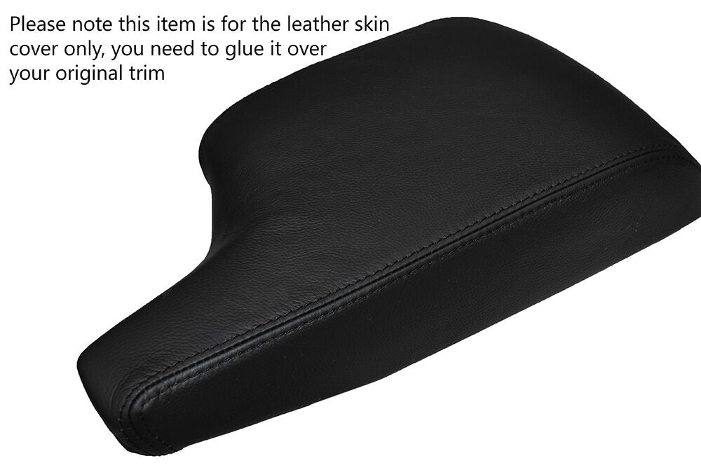 BLACK STITCHING LEATHER ARMREST LID SKIN COVER FITS MAZDA 3 2014-2015 CUSTOM NEW