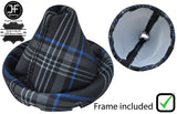 BLACK STITCH TARTAN FABRIC GEAR GAITER+PLASTIC FRAME FOR VW T5 TRANSPORTER 1T