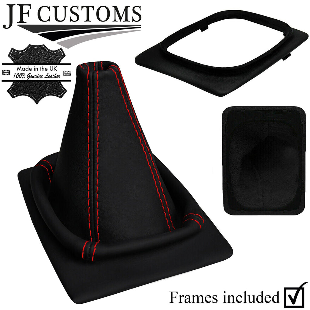 RED STITCH NAPPA GEAR GAITER + PLASTIC BASE FRAME FOR PORSCHE 924 944 80-85
