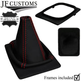 RED STITCH NAPPA GEAR GAITER + PLASTIC BASE FRAME FOR PORSCHE 924 944 80-85