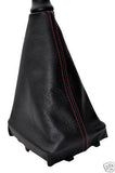 FITS PEUGEOT 206 LEATHER GEAR GAITER BOOT DARK RED  STITCH CUSTOM NEW MADE IN UK