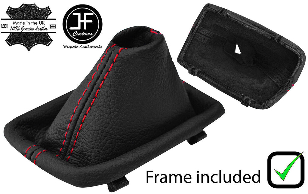 RED STITCH LEATHER AUTOMATIC GEAR GAITER+PLASTIC FRAME FOR BMW E60 E61 03-07