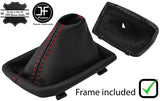 RED STITCH LEATHER AUTOMATIC GEAR GAITER+PLASTIC FRAME FOR BMW E60 E61 03-07