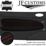 RED STITCH LEATHER 2X DOOR ARMREST + TRIM COVERS FOR JAGUAR XK8 X100 COUPE 96-04