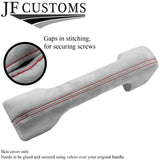 RED ST FULL DASH HANDLE LIGHT GREY SUEDE COVER FOR LAND ROVER DEFENDER 07-16