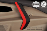 BLACK & RED 2X FRONT DOOR HANDLE SKIN COVERS FITS FORD TRANSIT CUSTOM MK8 2014+