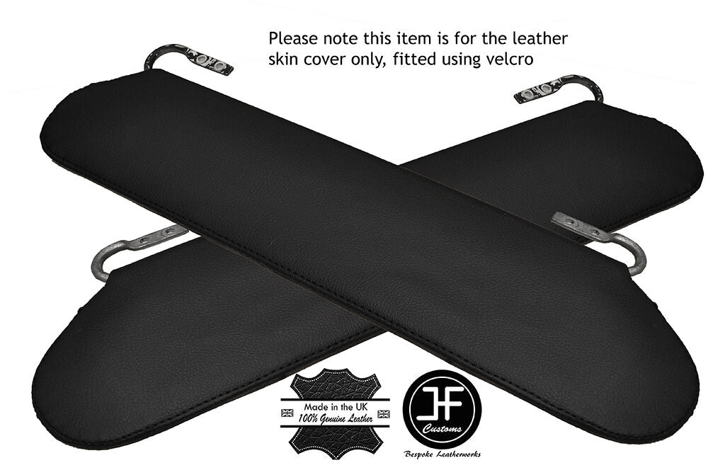 BLACK STITCHING 2X SUN VISORS LEATHER COVERS FITS JEEP WRANGLER 1987-1995