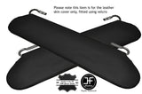 BLACK STITCHING 2X SUN VISORS LEATHER COVERS FITS JEEP WRANGLER 1987-1995