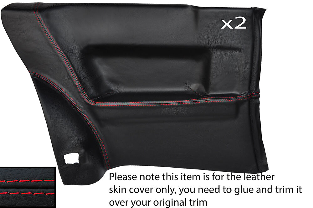 RED STITCH 2X REAR DOOR CARD PANEL SKIN COVERS FITS VW SCIROCCO MK2 81-92
