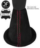 RED STITCH REAL SUEDE MANUAL GEAR GAITER FITS SMART FORFOUR 2014-2018 CUSTOM NEW
