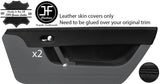 BLACK LEATHER 2X UPPER DOOR CAPPING & DOOR CARD TRIM COVERS FITS AUDI TT 98-06